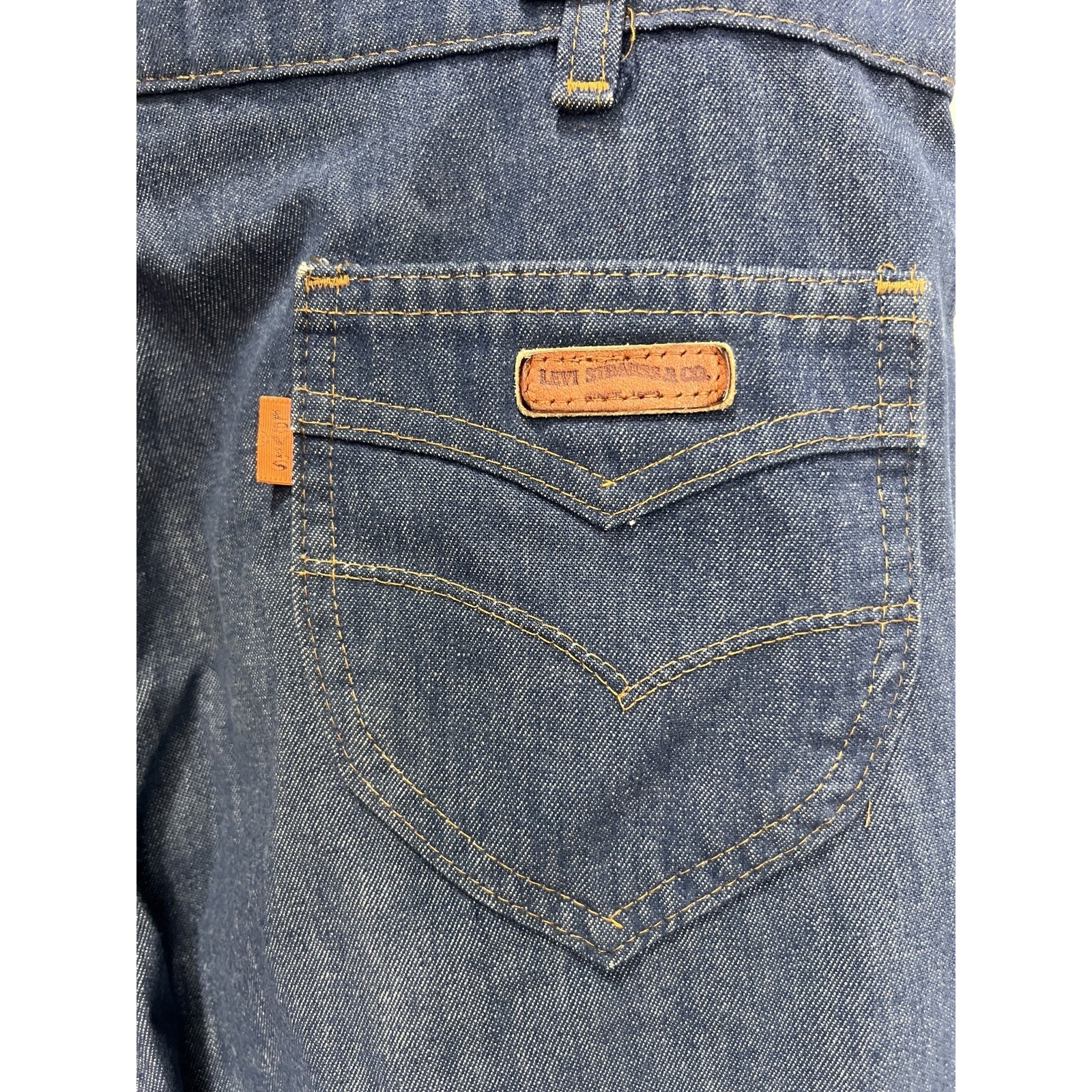 Vintage 70s Orange Tab Jeans Levi’s Men’s 34 X 30 Talon Zipper